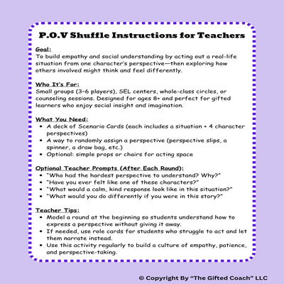 POV Shuffle: “One Situation. Four Perspectives. Whose Mind Are You In?” 🎭