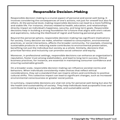 Social-Emotional Learning: Responsible Decision-Making – Middle School Lesson Plan 🎯
