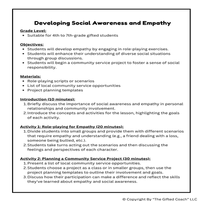 Social-Emotional Learning: Social Awareness – Grades 4–7 🌍💬