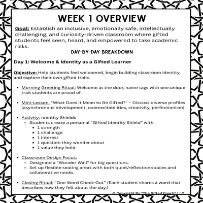 Setting the Stage: Creating a Gifted-Friendly Classroom Culture from Day One