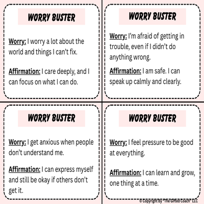 Worry Buster Cards: Name the Worry. Calm the Mind. Find Your Brave. 🌟