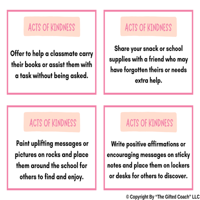 Acts of Kindness Cards – Elementary Edition