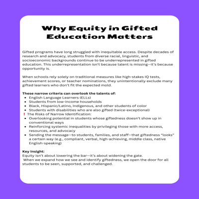 Gifted 101 Series: Giftedness Across Cultures & Equity in Identification