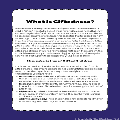 Gifted 101 Series: What is Giftedness