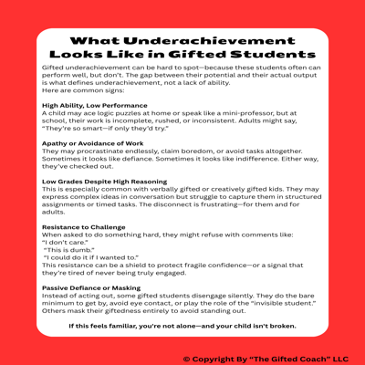 Gifted 101 Series: Understanding Underachievement & Motivation in Gifted Learners