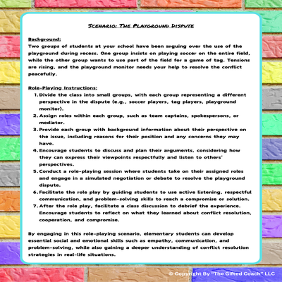 Building Character Scenario Cards – Elementary Edition