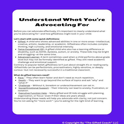 Gifted 101 Series: Advocating for Your Gifted Child at School