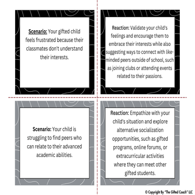 Gifted Mental Health Scenario & Reaction Cards: Real-Life Support for Big Feelings