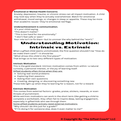 Gifted 101 Series: Understanding Underachievement & Motivation in Gifted Learners