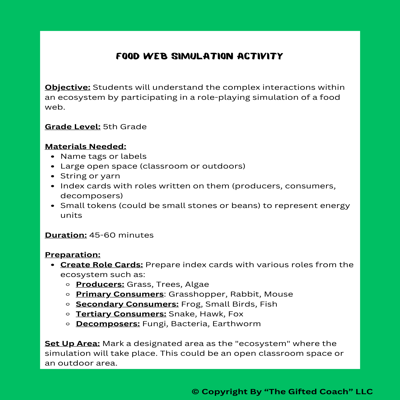 Food Web Simulation: Exploring Ecosystem Connections 🌿🦌🦅