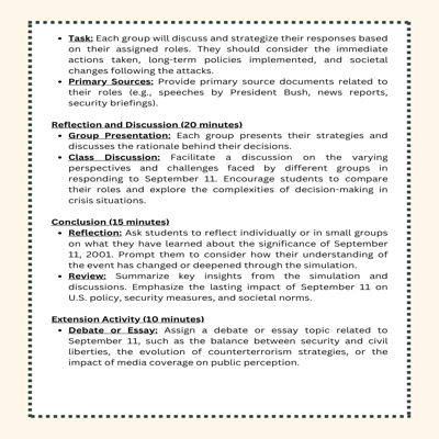 Florida Civics Simulation: The Significance of September 11, 2001 (SS.7.CG.4.4)