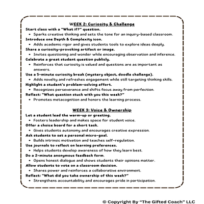 30 Day Gifted Culture Calendar: Daily Micro-Moves That Shape Your Gifted Classroom Culture