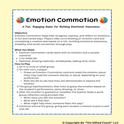 Emotion Commotion: A Playful Way to Explore Big Feelings 🎭💡