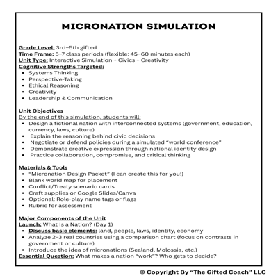 Tiny World Builders: Design Your Own Micronation