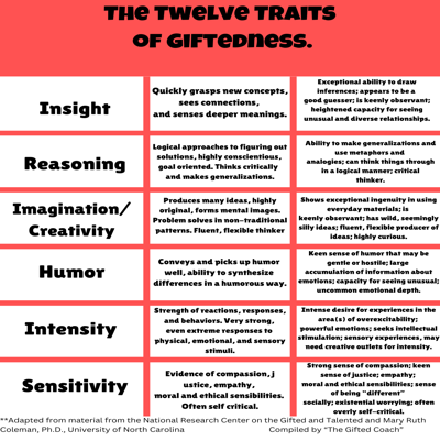The 12 Traits of Giftedness: A Teacher & Parent Guide Flyer