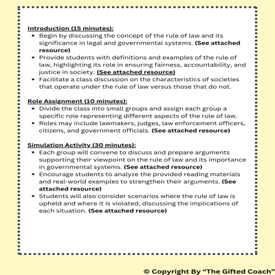 Florida Civics Simulation: The Rule of Law (SS.7.CG.1.11)