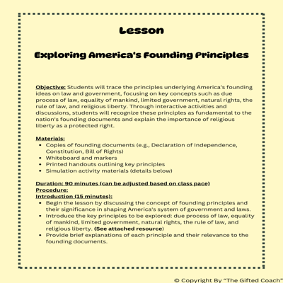 Florida Civics Simulation: U.S. Founding Ideas on Law & Government (SS.7.CG.1.2)