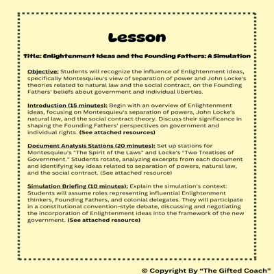 Florida Civics Simulation: Locke & Montesquieu’s Impact (SS.7.CG.1.4)
