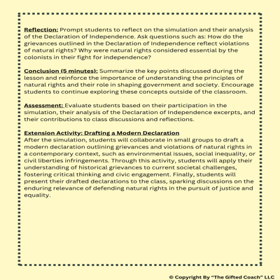 Florida Civics Guide & Simulation: Analyzing the Declaration of Independence (SS.7.CG.1.6)
