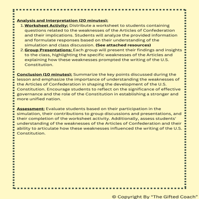 Florida Civics Lesson & Simulation: From the Articles to the Constitution (SS.7.CG.1.7)