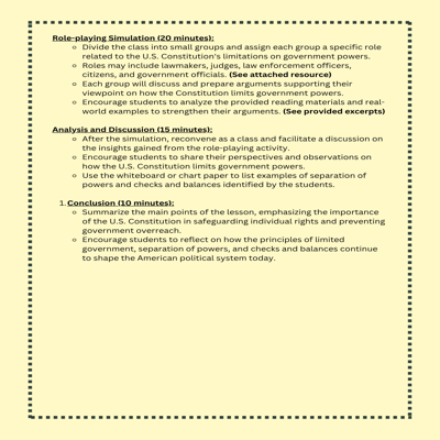 Florida Civics Simulation: Limiting Government Powers (SS.7.CG.1.9)