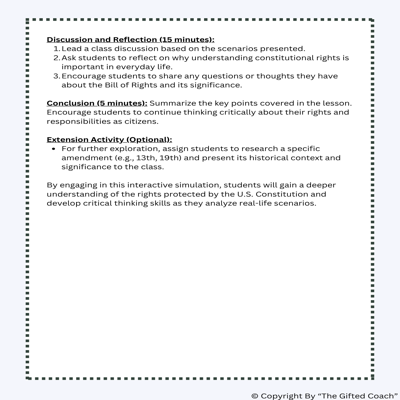 Florida Civics Simulation: Understanding the Bill of Rights (SS.7.CG.2.3)