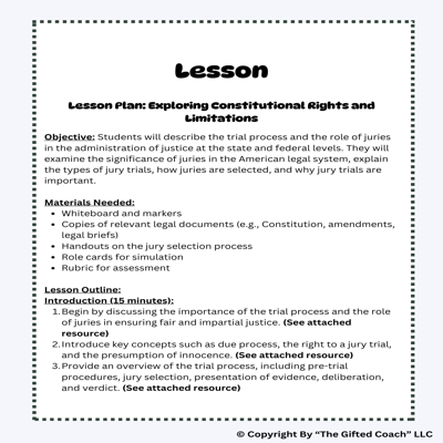 Florida Civics Simulation: The Trial Process & Juries (SS.7.CG.2.5)