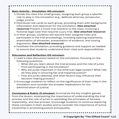Florida Civics Simulation: The Trial Process & Juries (SS.7.CG.2.5)