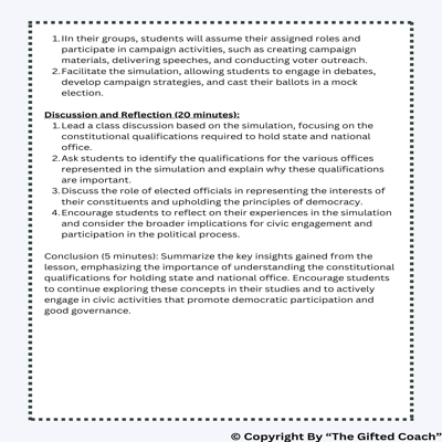 Florida Civics Simulation: Constitutional Qualifications for Holding Office (SS.7.CG.2.7)