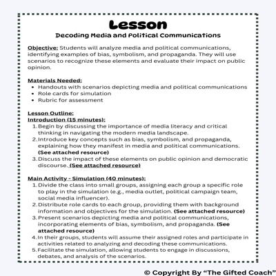 Florida Civics Simulation: Identifying Bias & Propaganda (SS.7.CG.2.9)