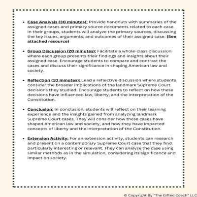 Florida Civics Simulation: Supreme Court Decisions (SS.7.CG.3.11)