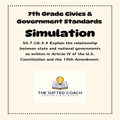 Florida Civics Simulation: State vs. National Government (SS.7.CG.3.4)