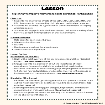 Florida Civics Simulation: The Impact of Key Amendments (SS.7.CG.3.6)