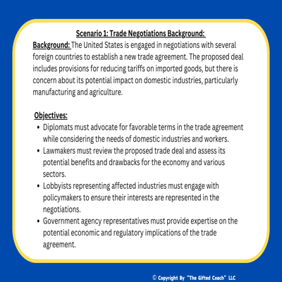 Florida Civics Simulation: Foreign & Domestic Policy (SS.7.CG.4.1)