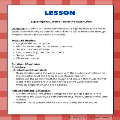 Florida 5th Grade Science Simulation: SC.5.E.7.2 – The Ocean in the Water Cycle 🌊☁️
