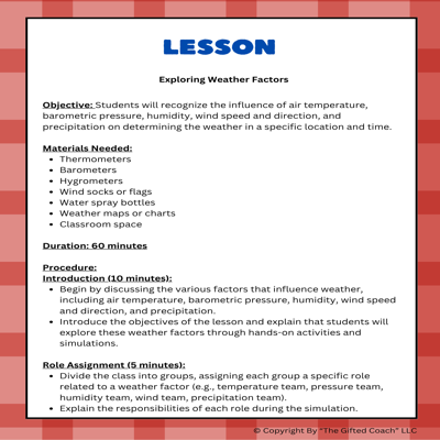 Florida 5th Grade Science Simulation: SC.5.E.7.3 & SC.5.E.7.4 – Weather & Precipitation