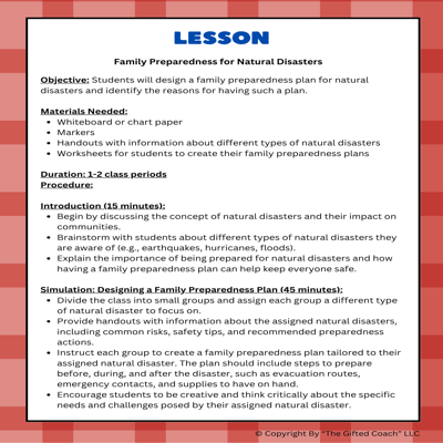 Florida 5th Grade Science Simulation: SC.5.E.7.7 – Family Preparedness Plan 🏠⚡🌪️🌊