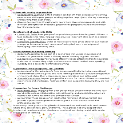 The Benefits of Peer Groups for Gifted Children