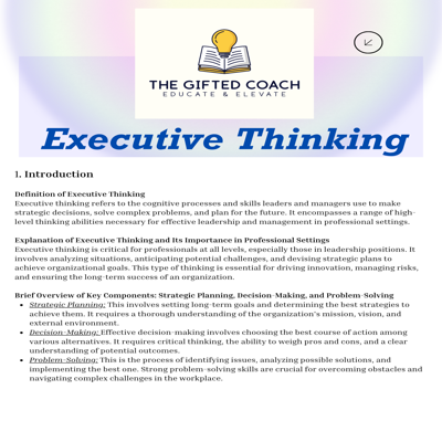 A Brief Guide to Executive Thinking