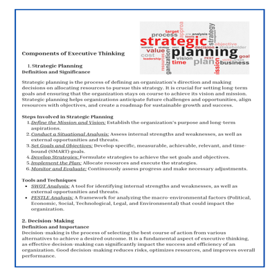 A Brief Guide to Executive Thinking