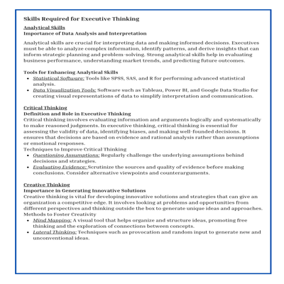 A Brief Guide to Executive Thinking