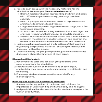 FL 5th Grade Science Simulation: Human Body Organs & Functions (SC.5.L.14.1)