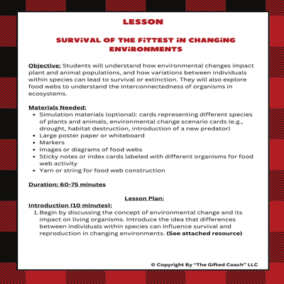 FL 5th Grade Science Simulation: Environmental Change Effects (SC.5.L.15.1)