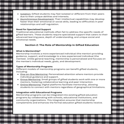 Guiding Bright Minds: The Benefits of Mentorship for Gifted Learners