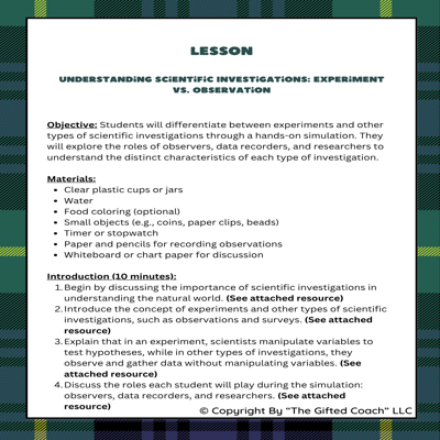 FL 5th Grade Science Simulation: Experiments & Investigation (SC.5.N.1.2)