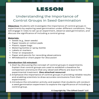 FL 5th Grade Science Simulation: Control Groups (SC.5.N.1.4)