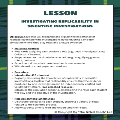 FL 5th Grade Science Simulation: Replicability in Scientific Investigations (SC.5.N.2.2)
