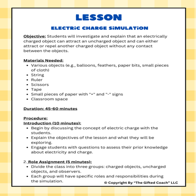 Florida 5th Grade Science Simulation: SC.5.P.10.3 – Attraction of Charged Objects