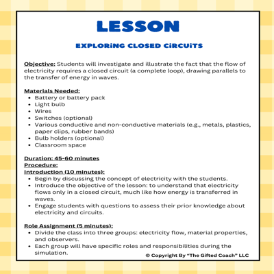 Florida 5th Grade Science Simulation: SC.5.P.11.1 & SC.5.P.11.2 – Electrical Circuits 🔌💡