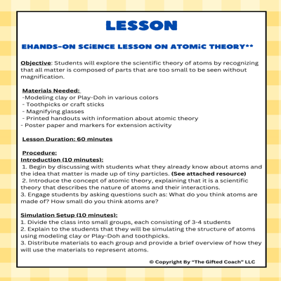 Florida 5th Grade Science Simulation: SC.5.P.8.4 – The Theory of Atoms